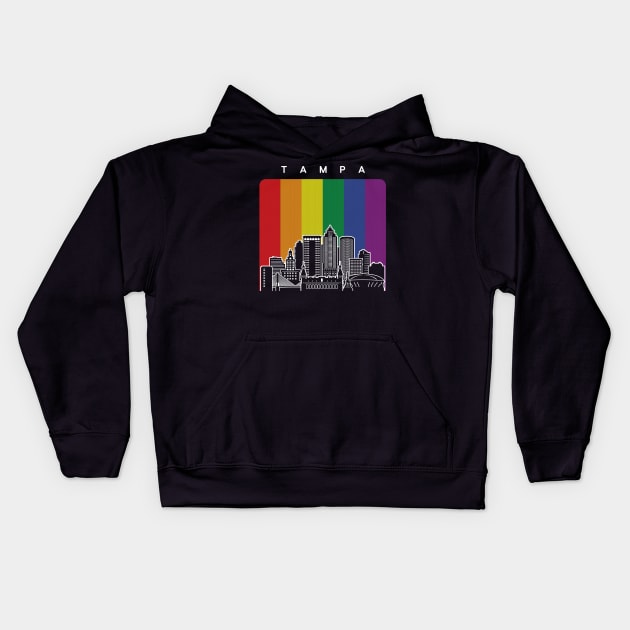 Tampa LGBT Rainbow Flag Kids Hoodie by traveltravelamerica